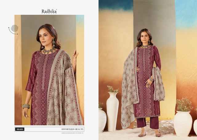 Radhika Fashion Azara Black Berry Vol-16 Cotton Dress Material (4 pcs Catalogue)