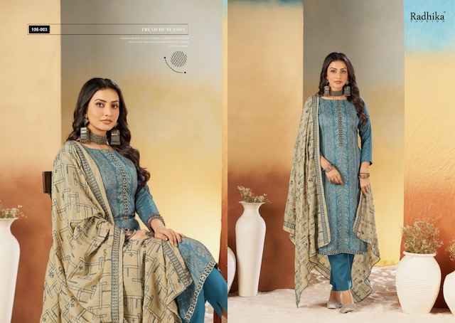 Radhika Fashion Azara Black Berry Vol-16 Cotton Dress Material (4 pcs Catalogue)