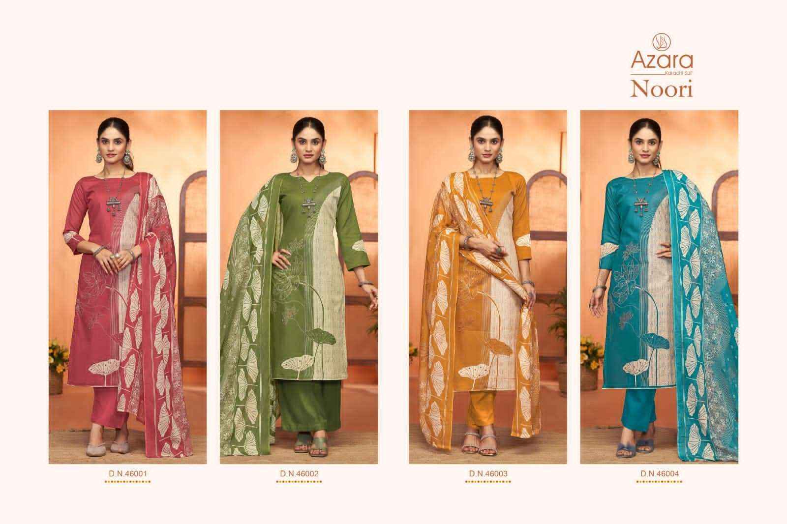 Radhika Fashion Azara Noori Lawn Cotton Dress Material 4 pcs Catalogue