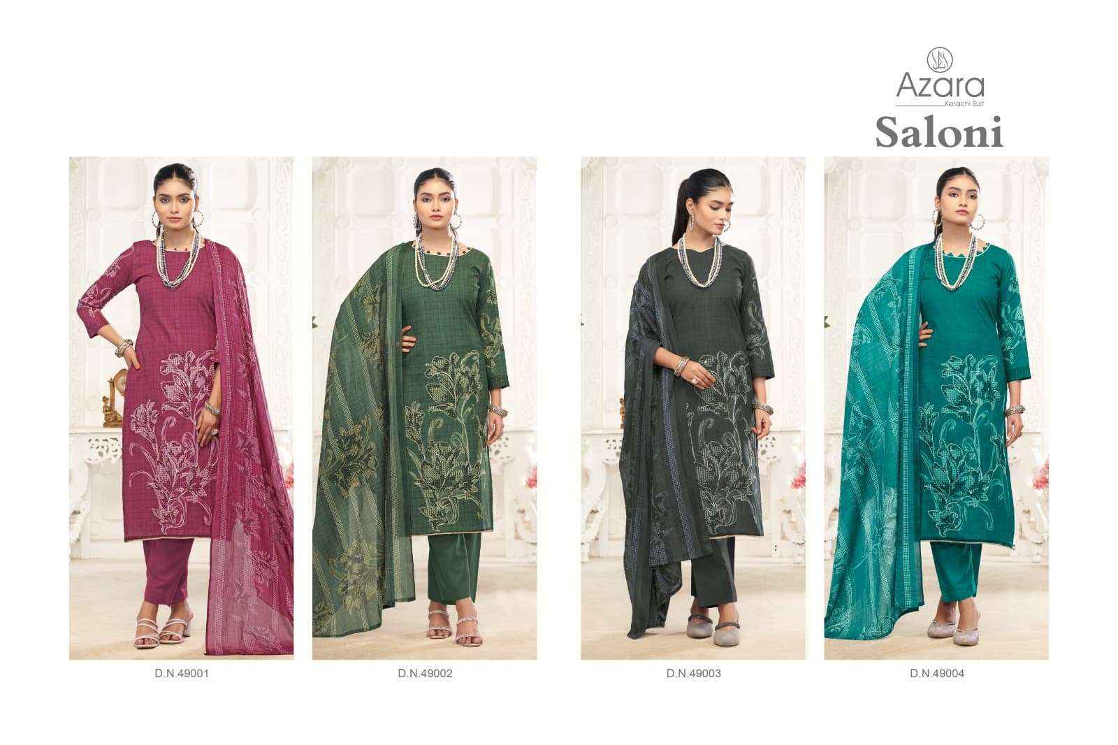 Radhika Fashion Azara Saloni Lawn Cotton Dress Material 4 pcs Catalogue