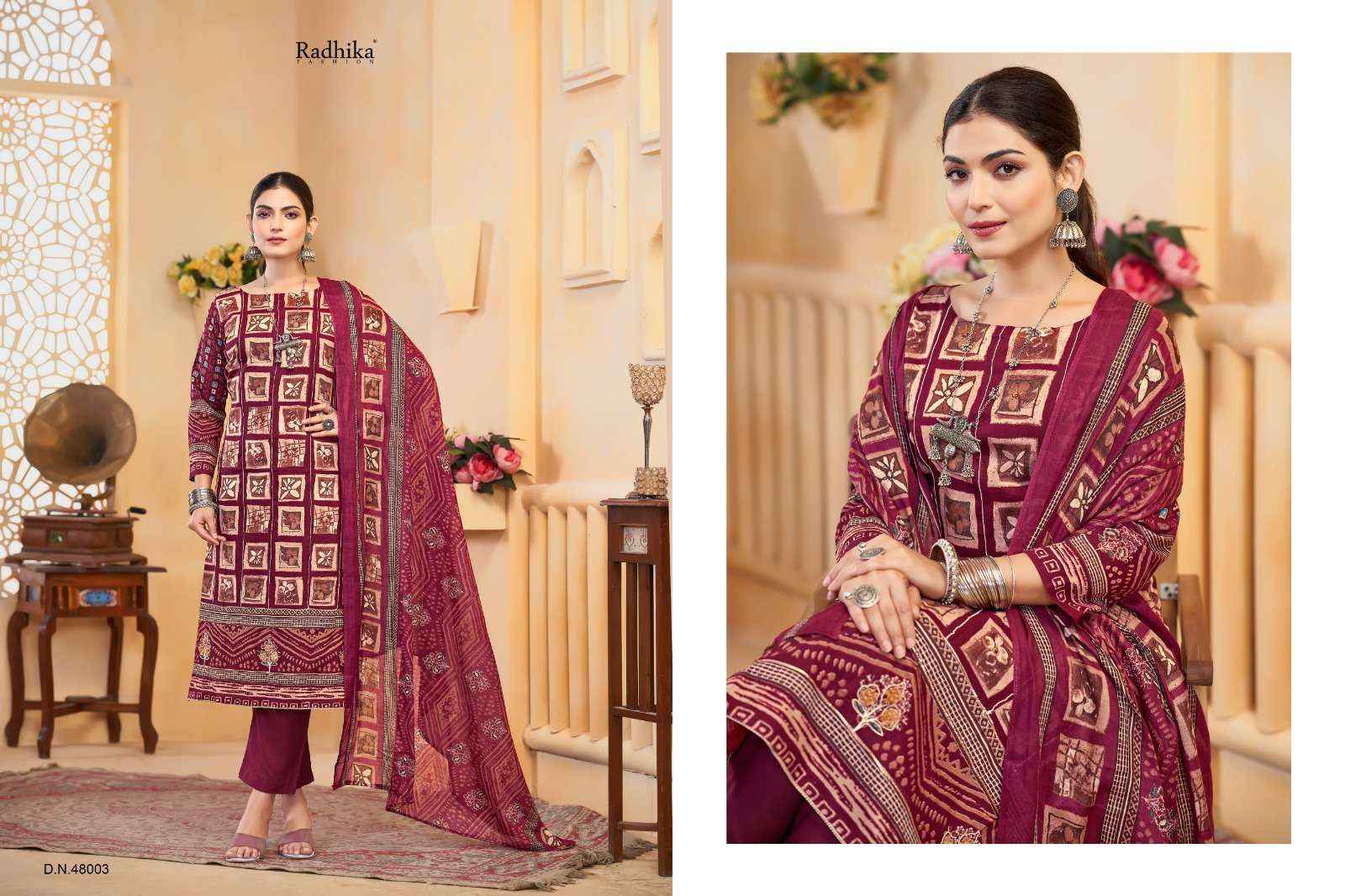 Radhika Fashion Azara Shirin Lawn Cotton Dress Material 4 pcs Catalogue