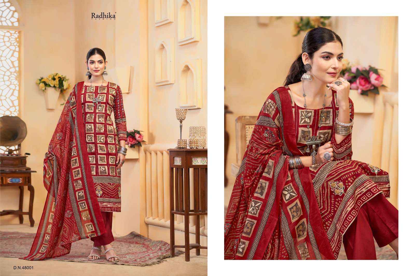 Radhika Fashion Azara Shirin Lawn Cotton Dress Material 4 pcs Catalogue
