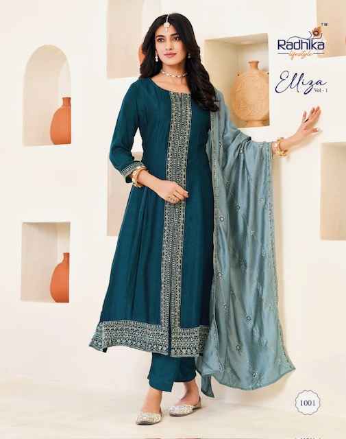 Radhika Lifestyle Elliza Vol 1 Vichitra Silk Kurti Combo 6 pcs Catalogue