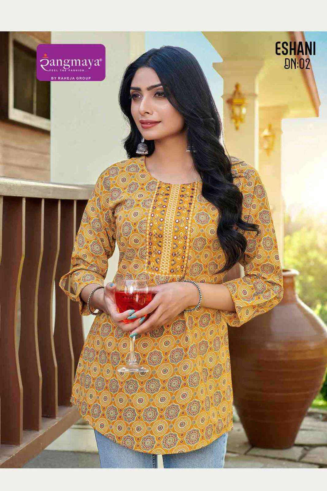 Rangmaya Eshani Short Cotton Kurti 8 pcs Catalogue
