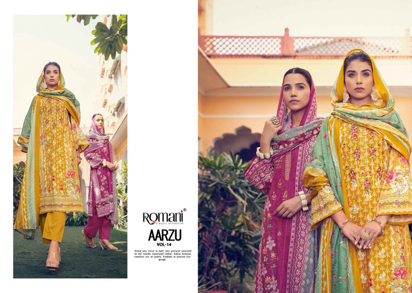 Romani Aarzu Vol-14 Cotton Dress Material (8 pcs Catalogue)