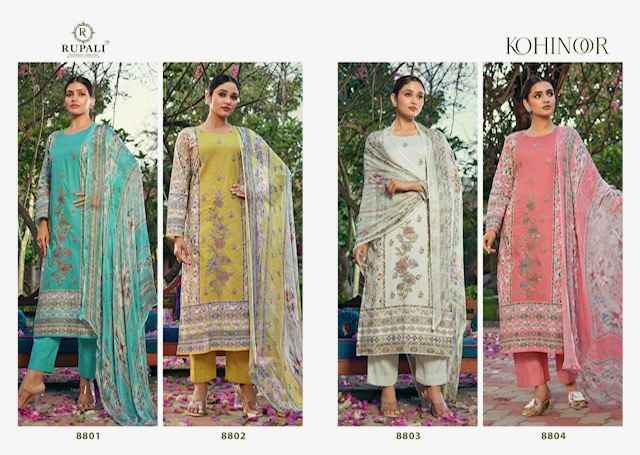 Rupali Fashion Kohinoor Lawn Cotton Dress Material 4 pcs Catalogue