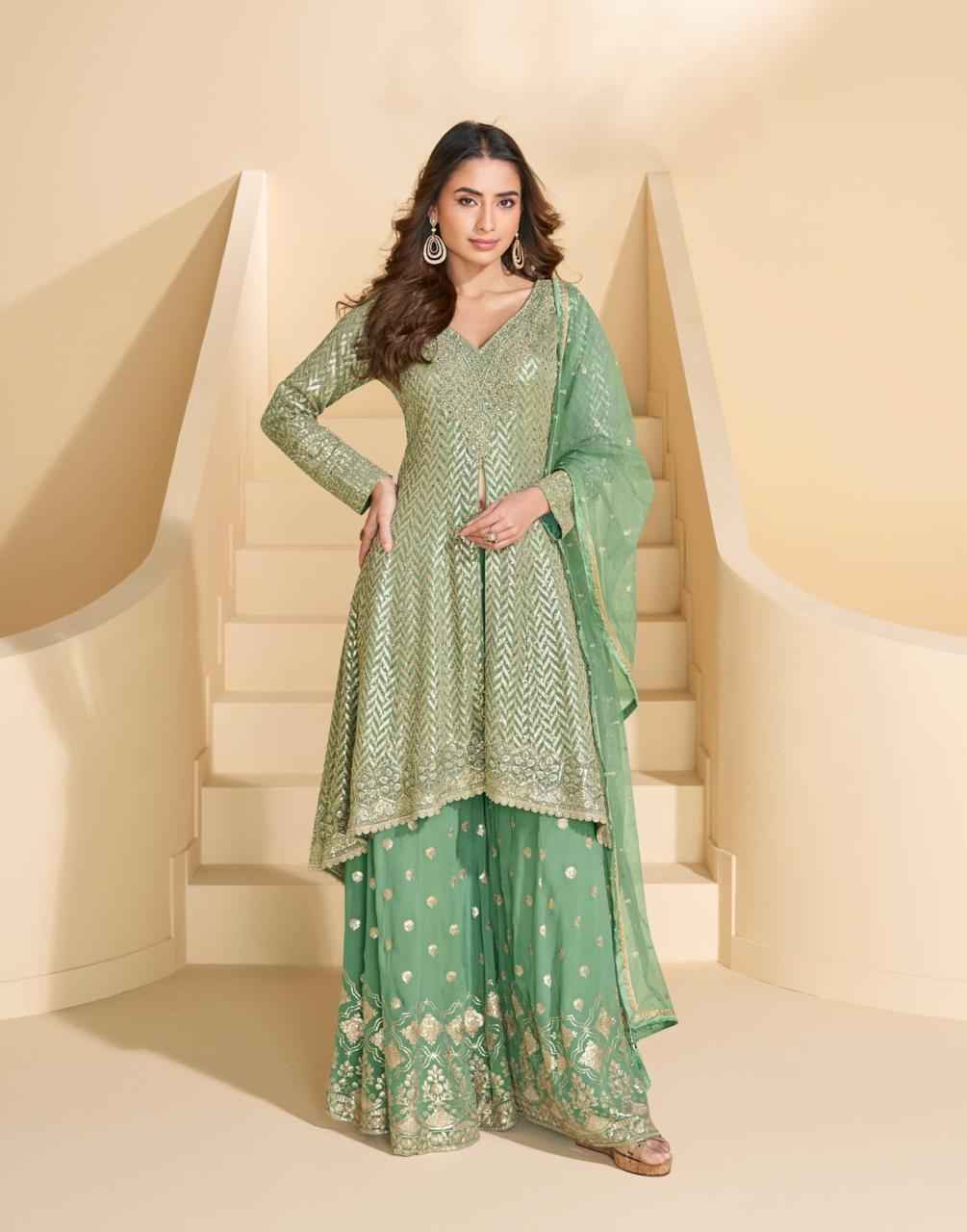 Sayuri Designer Anokhi Readymade Georgette Dress 3 pcs Catalogue
