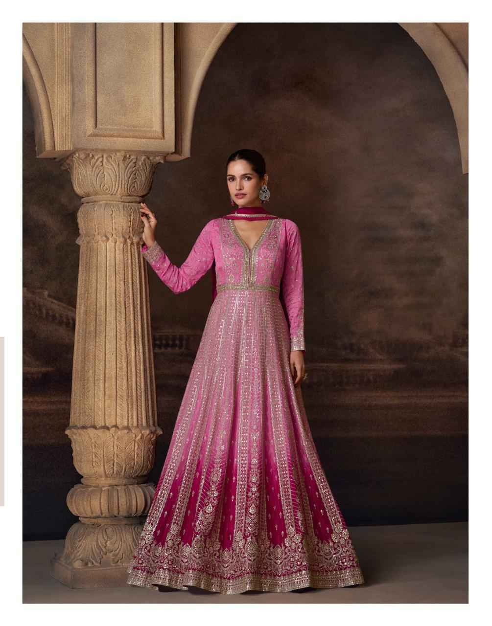 Sayuri Designer Avni Readymade Chinon Silk Dress (3 pcs Catalogue)