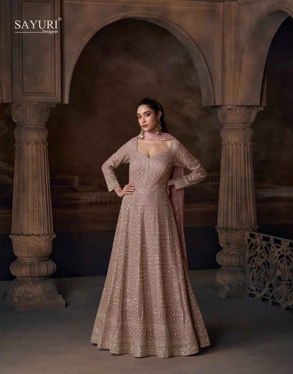 Sayuri Designer Avni Readymade Chinon Silk Dress (3 pcs Catalogue)