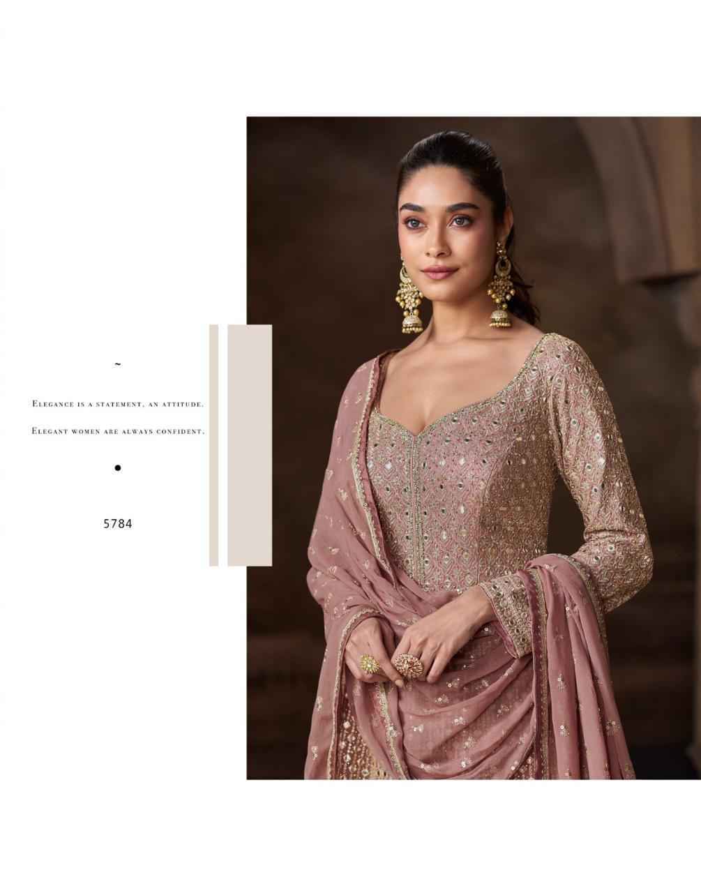 Sayuri Designer Avni Readymade Chinon Silk Dress (3 pcs Catalogue)
