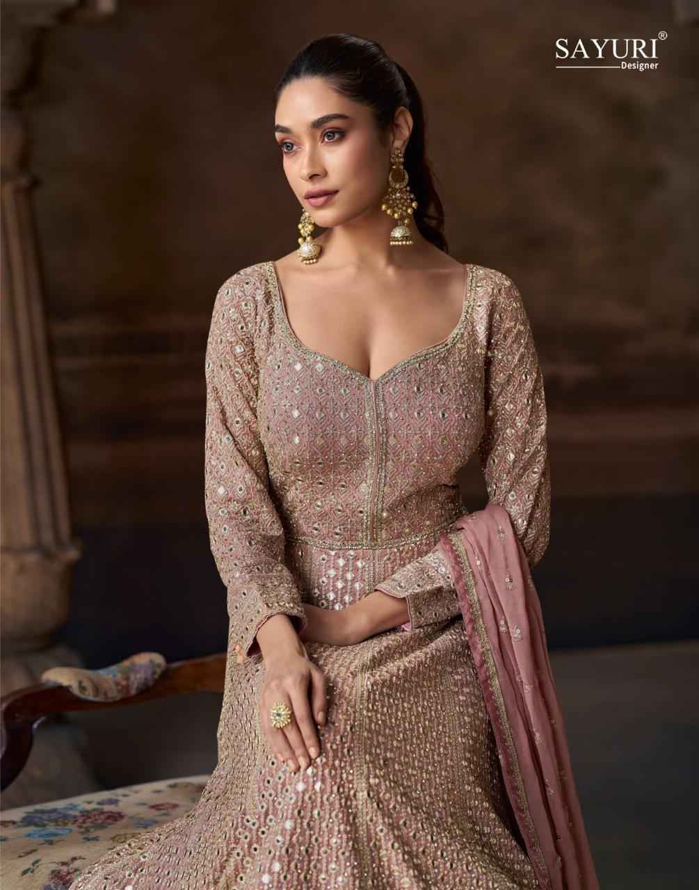 Sayuri Designer Avni Readymade Chinon Silk Dress (3 pcs Catalogue)