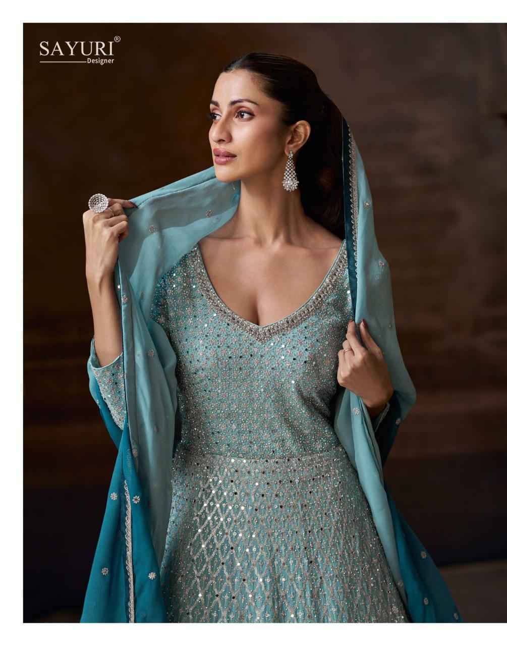 Sayuri Designer Avni Readymade Chinon Silk Dress (3 pcs Catalogue)