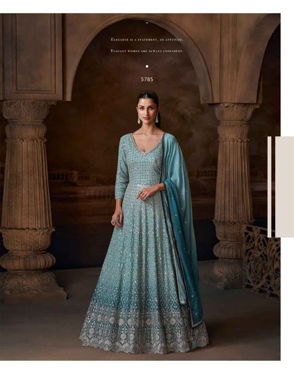 Sayuri Designer Avni Readymade Chinon Silk Dress (3 pcs Catalogue)