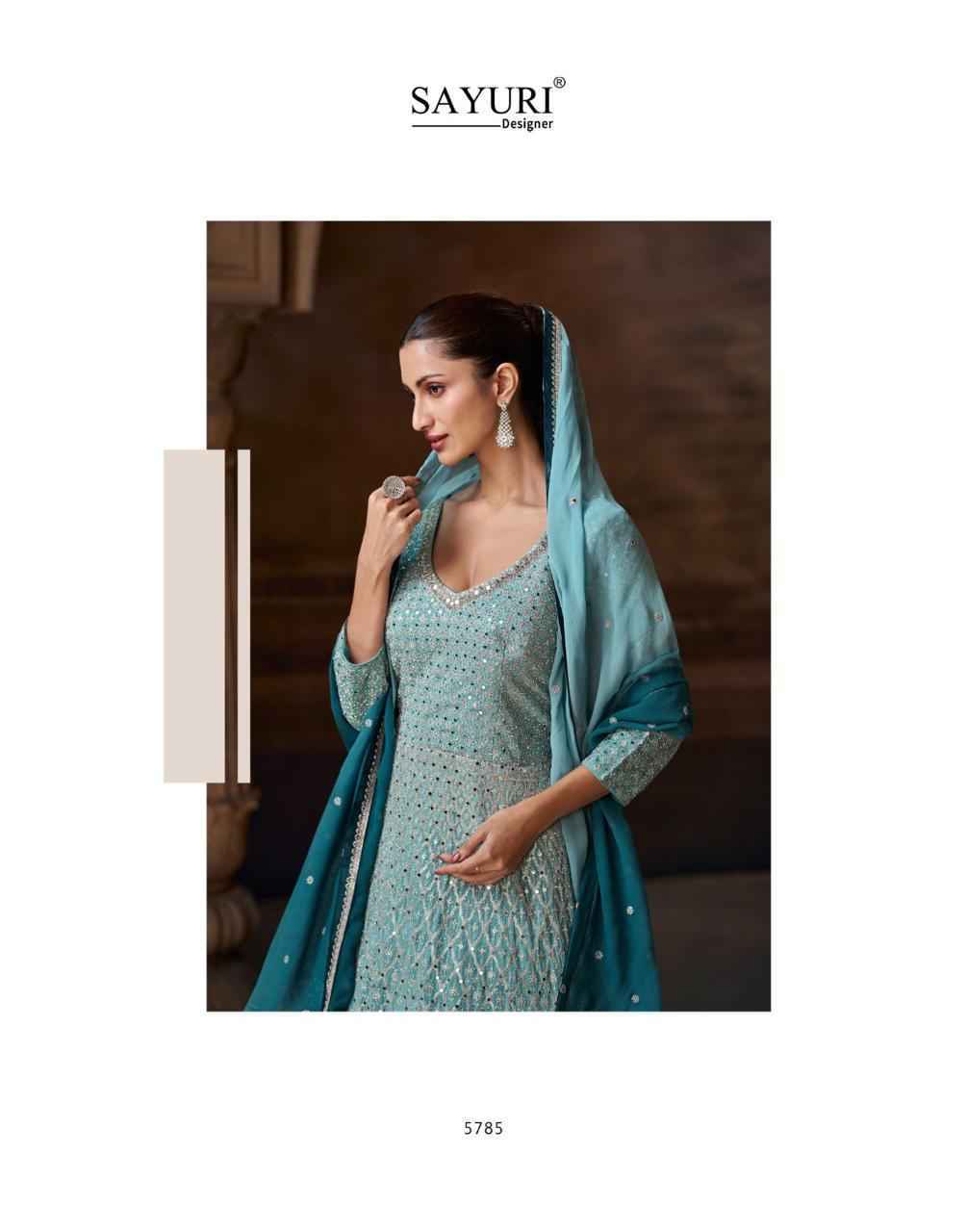 Sayuri Designer Avni Readymade Chinon Silk Dress (3 pcs Catalogue)