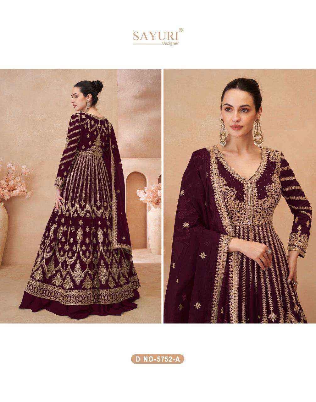 Sayuri Designer Naari Readymade Chinon Silk Dress 5 pcs Catalogue