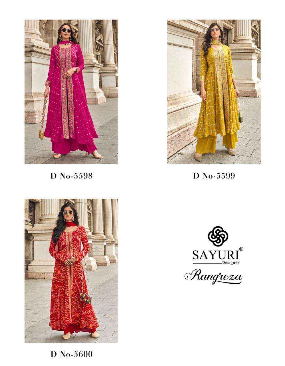 Sayuri Designer Rangreza Readymade Georgette Dress 3 pcs Catalogue