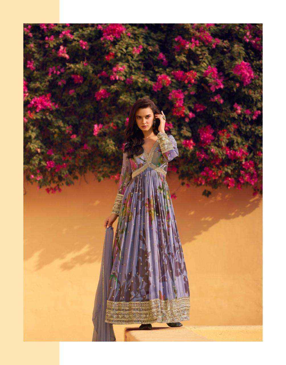 Sayuri Designer Rani Readymade Chinon Silk Dress (5 pcs Catalogue)