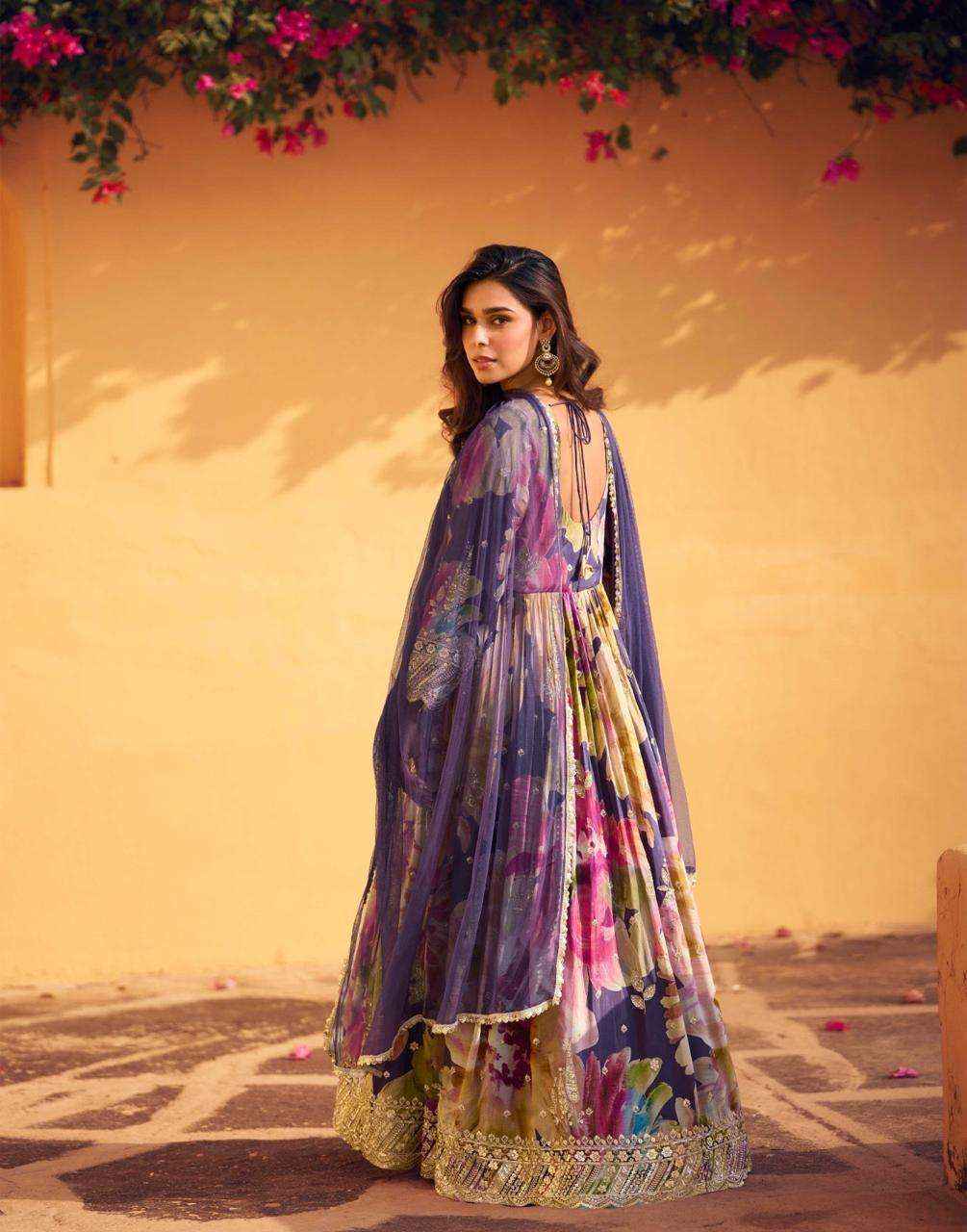 Sayuri Designer Rani Readymade Chinon Silk Dress (5 pcs Catalogue)