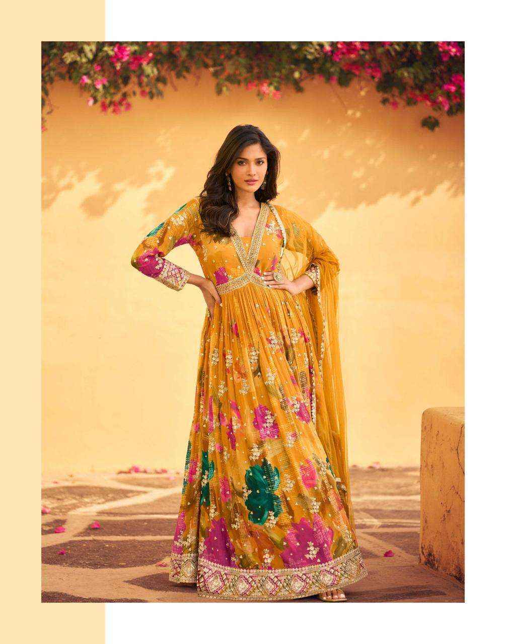 Sayuri Designer Rani Readymade Chinon Silk Dress (5 pcs Catalogue)
