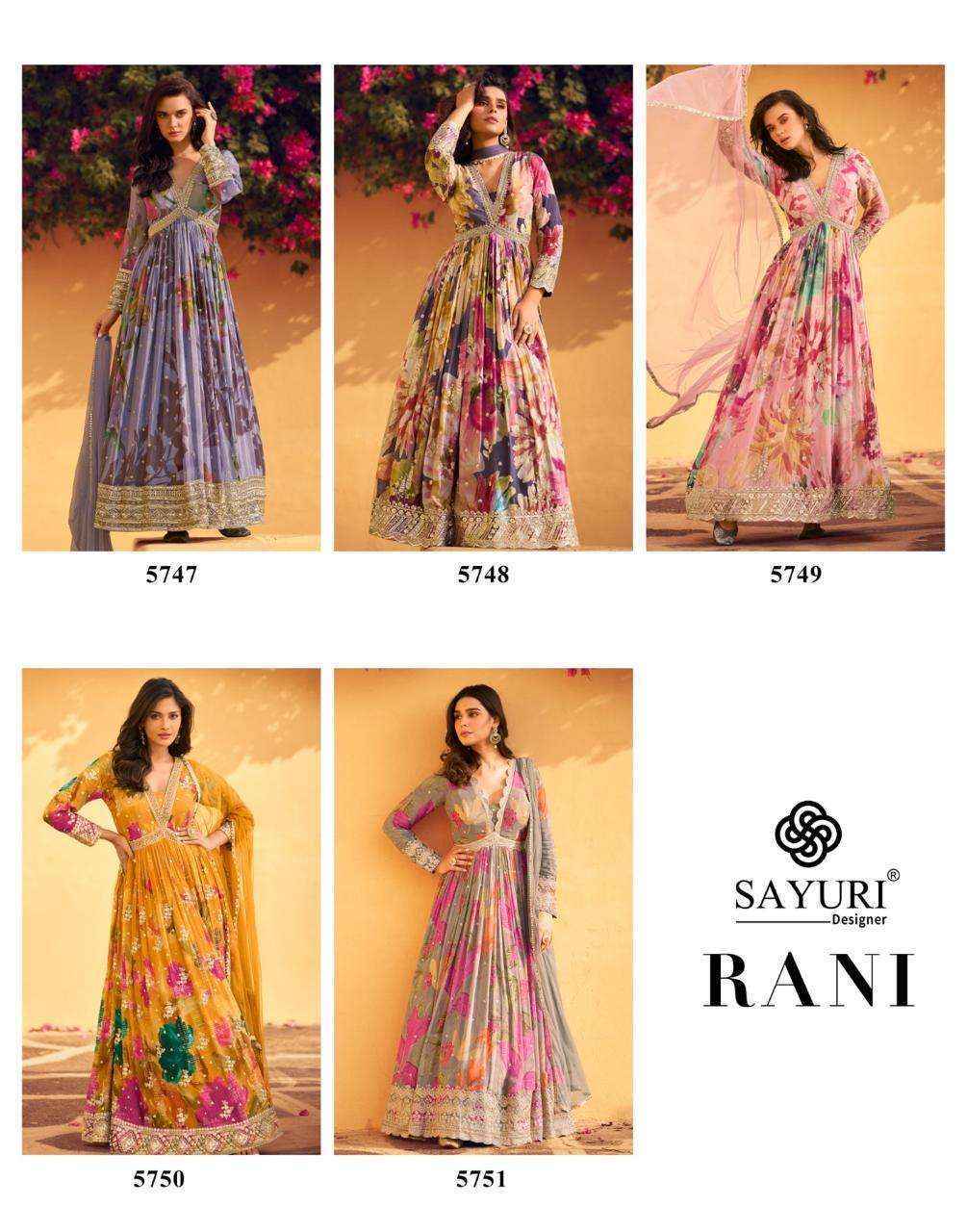 Sayuri Designer Rani Readymade Chinon Silk Dress (5 pcs Catalogue)