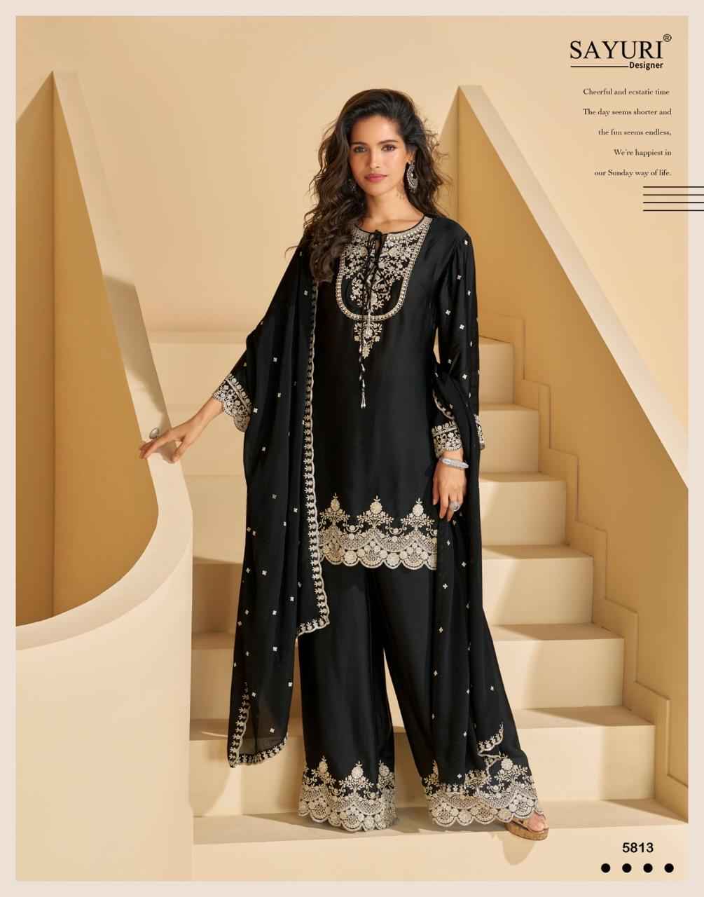 Sayuri Designer Reyna Readymade Chinon Silk Dress 2 pcs Catalogue
