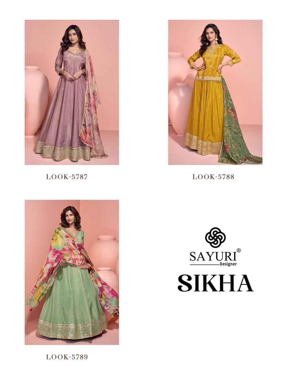 Sayuri Designer Sikha Readymade Viscouse Organza Silk Dress (3 pcs Catalogue)