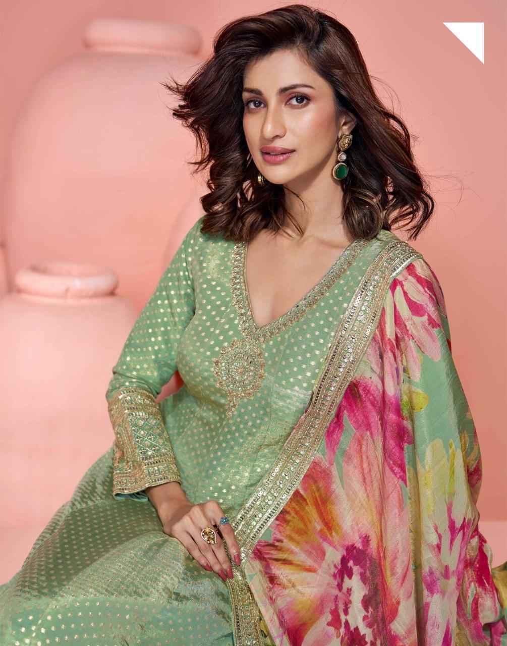 Sayuri Designer Sikha Readymade Viscouse Organza Silk Dress (3 pcs Catalogue)