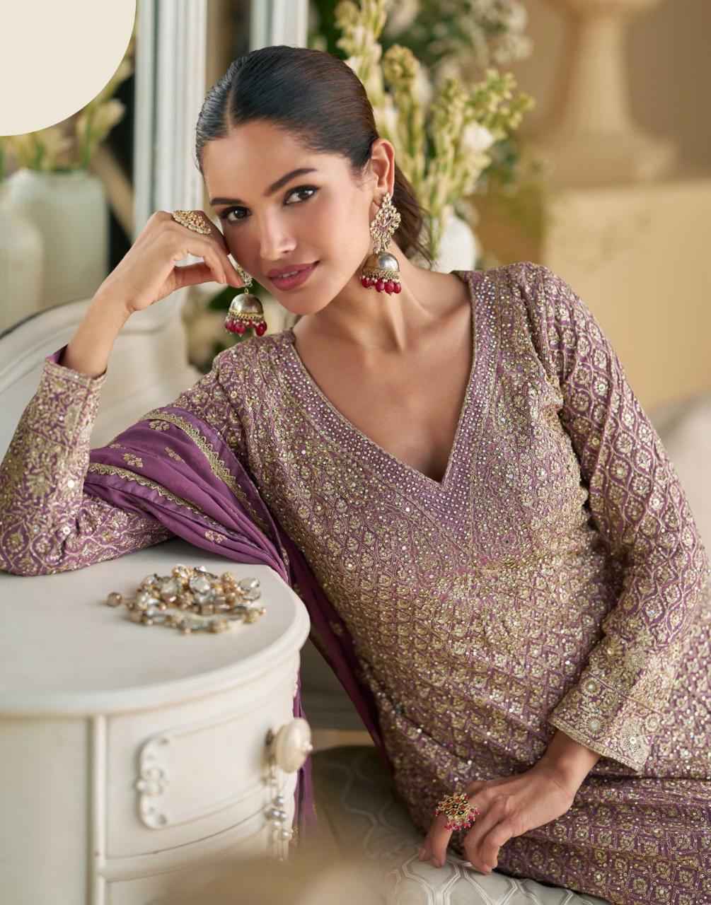 Sayuri Designer Virasat Readymade Georgette Dress (3 pcs Catalogue)