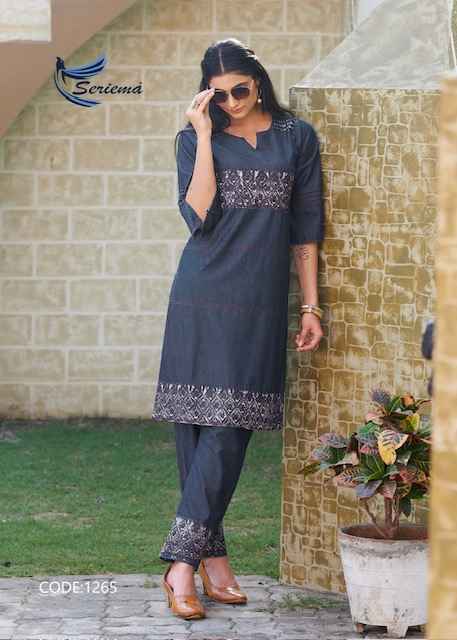 Seriema Kumb Westin Vol 2 Denim Cotton Kurti With Bottom 6 pcs Catalogue