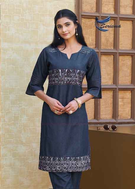 Seriema Kumb Westin Vol 2 Denim Cotton Kurti With Bottom 6 pcs Catalogue