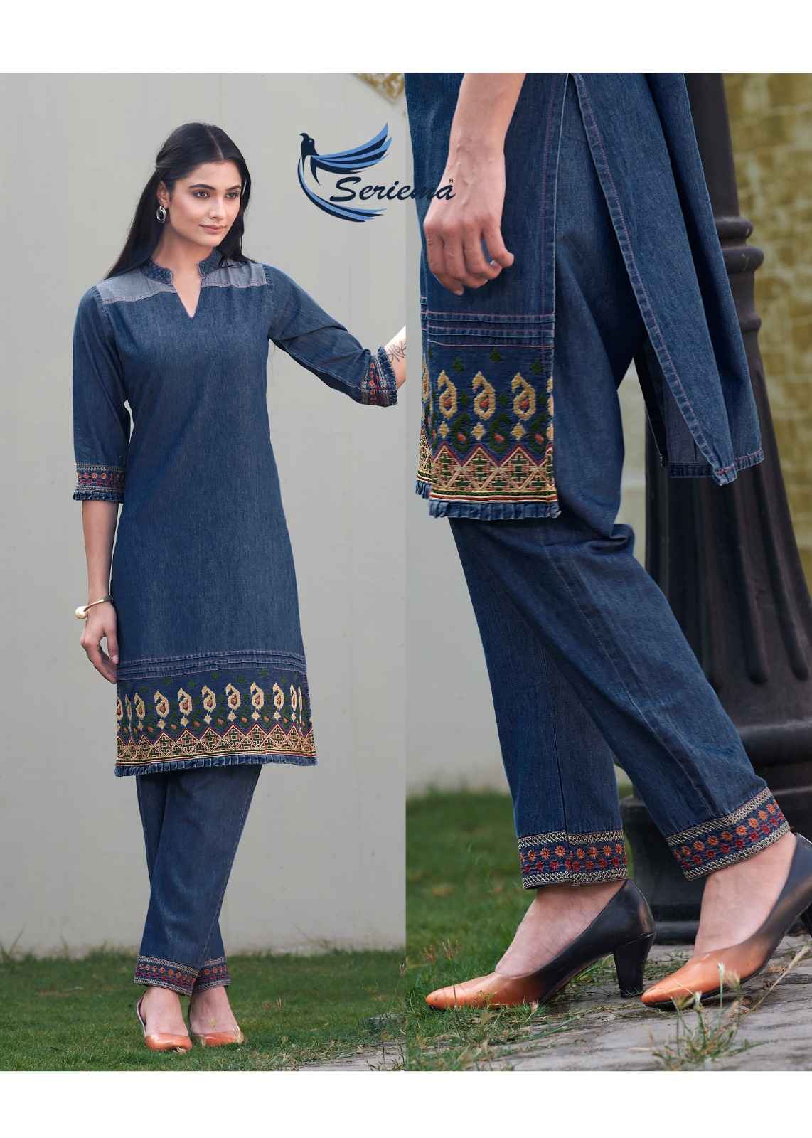 Seriema Kumb Westin Vol 2 Denim Cotton Kurti With Bottom 6 pcs Catalogue