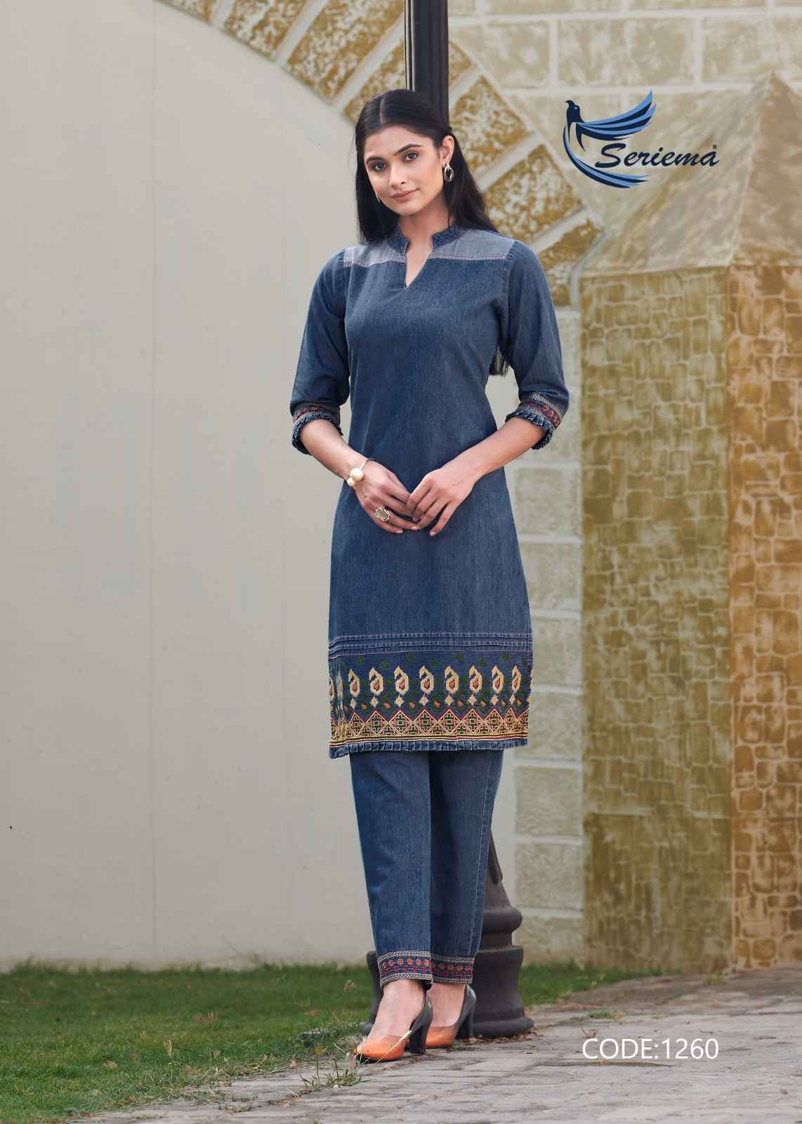 Seriema Kumb Westin Vol 2 Denim Cotton Kurti With Bottom 6 pcs Catalogue
