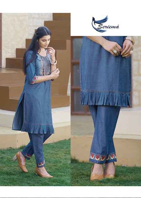 Seriema Kumb Westin Vol 2 Denim Cotton Kurti With Bottom 6 pcs Catalogue