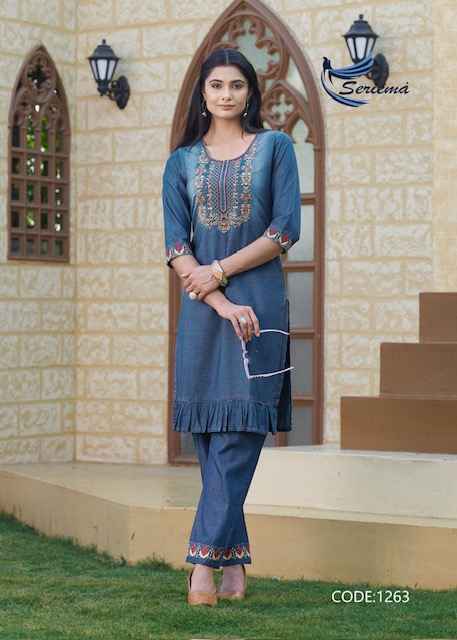 Seriema Kumb Westin Vol 2 Denim Cotton Kurti With Bottom 6 pcs Catalogue