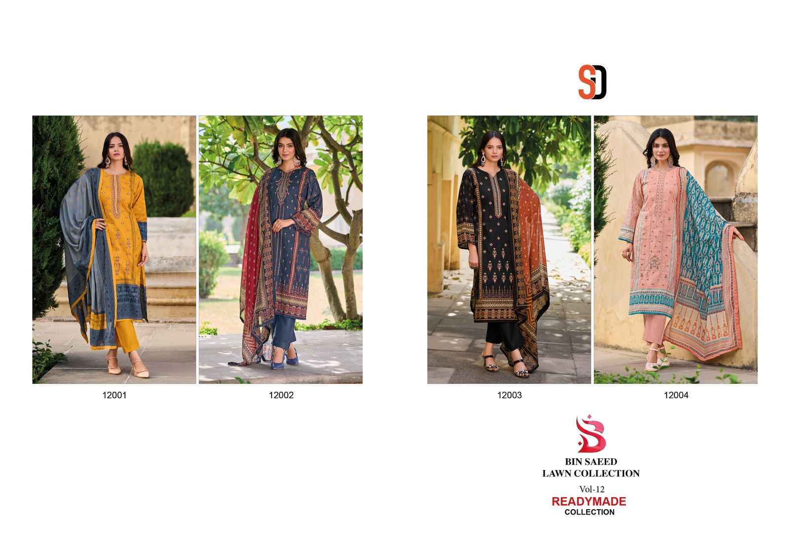 Shraddha Designer Bin Saeed Vol-12  Cotton Readymade Dress (4 pcs Catalogue)