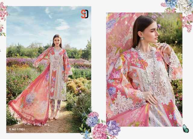 Shraddha Designer M Print Vol-17 Pakistani Lawn Cotton Dress Material (4 pcs Catalogue)