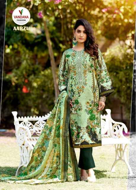 Vandana Fashion Aarzu Vol 1 Semi Cotton Dress Material 8 pcs Catalogue