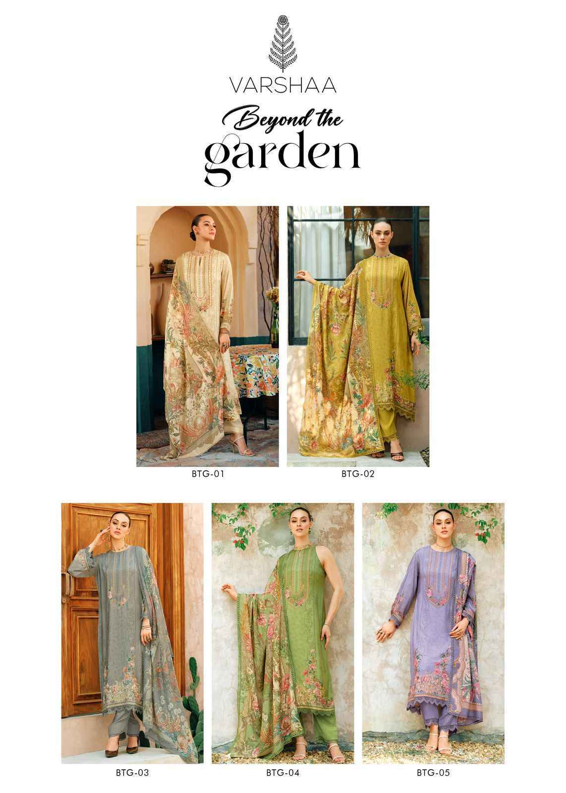 Varsha Beyond the Garden Cotton Dress Material (5 pcs Catalogue)