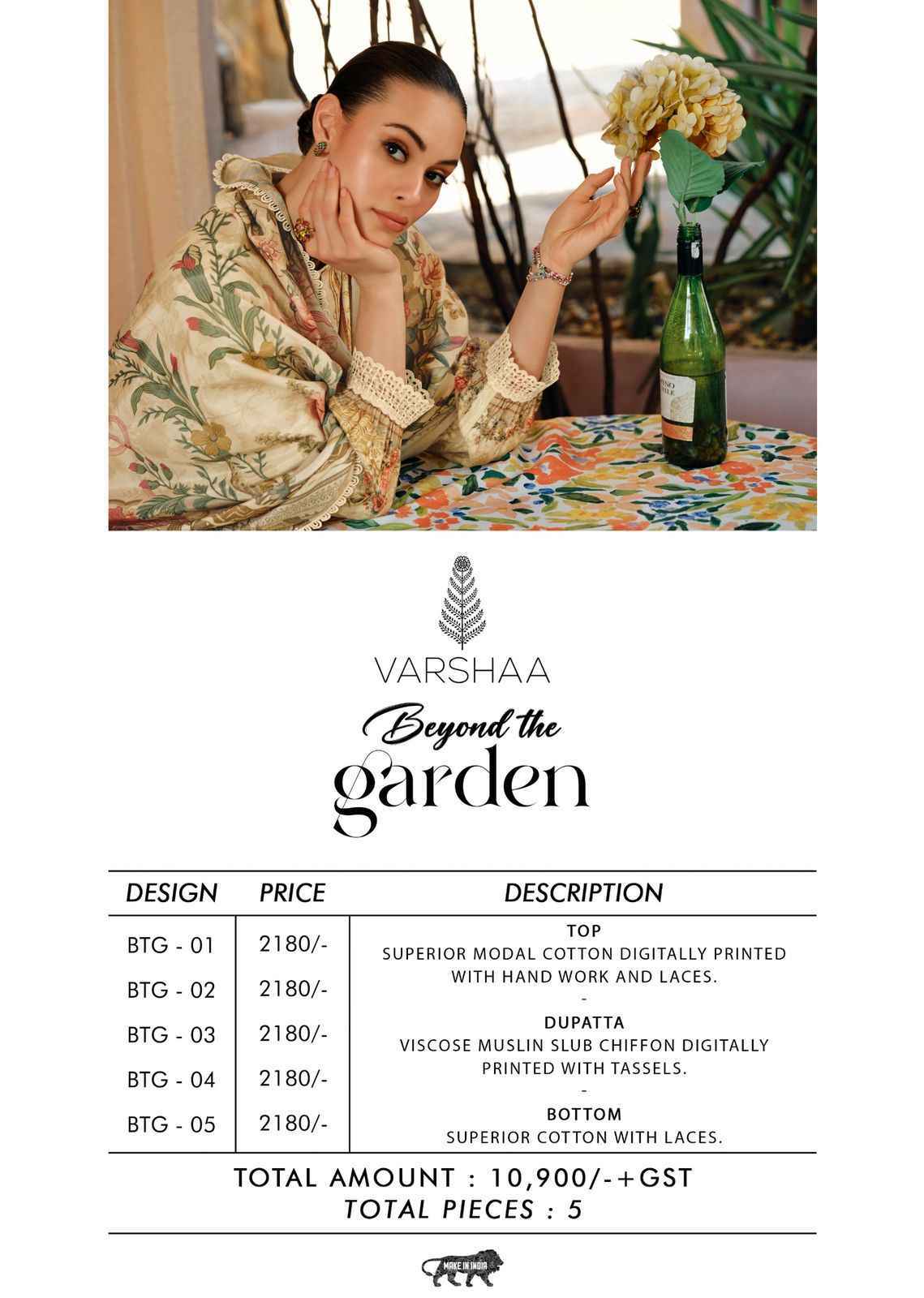 Varsha Beyond the Garden Cotton Dress Material (5 pcs Catalogue)