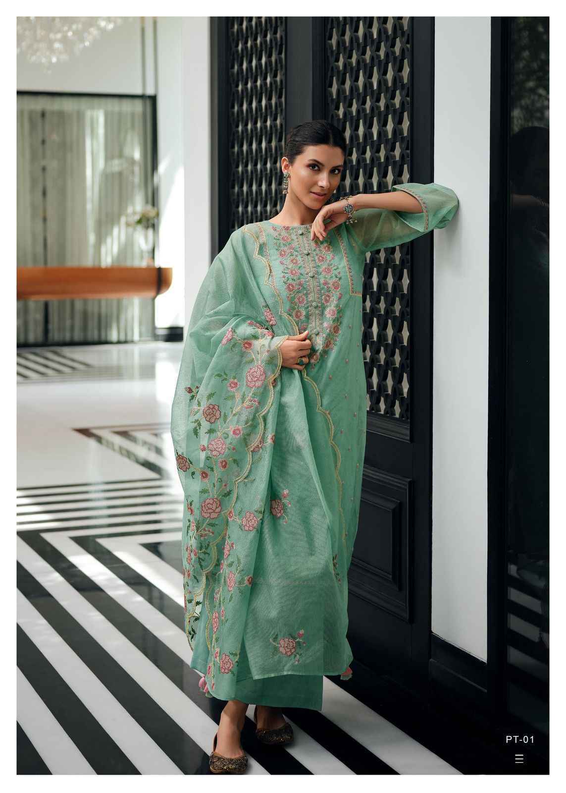 Varsha Petals Super Net Dress Material (6 pcs Catalogue)
