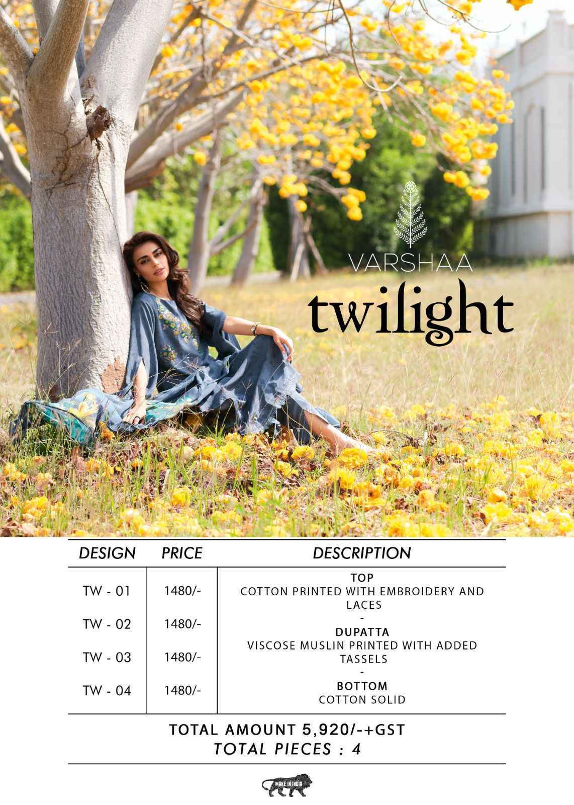 Varsha Twilight Cotton Dress Material 4 pcs Catalogue