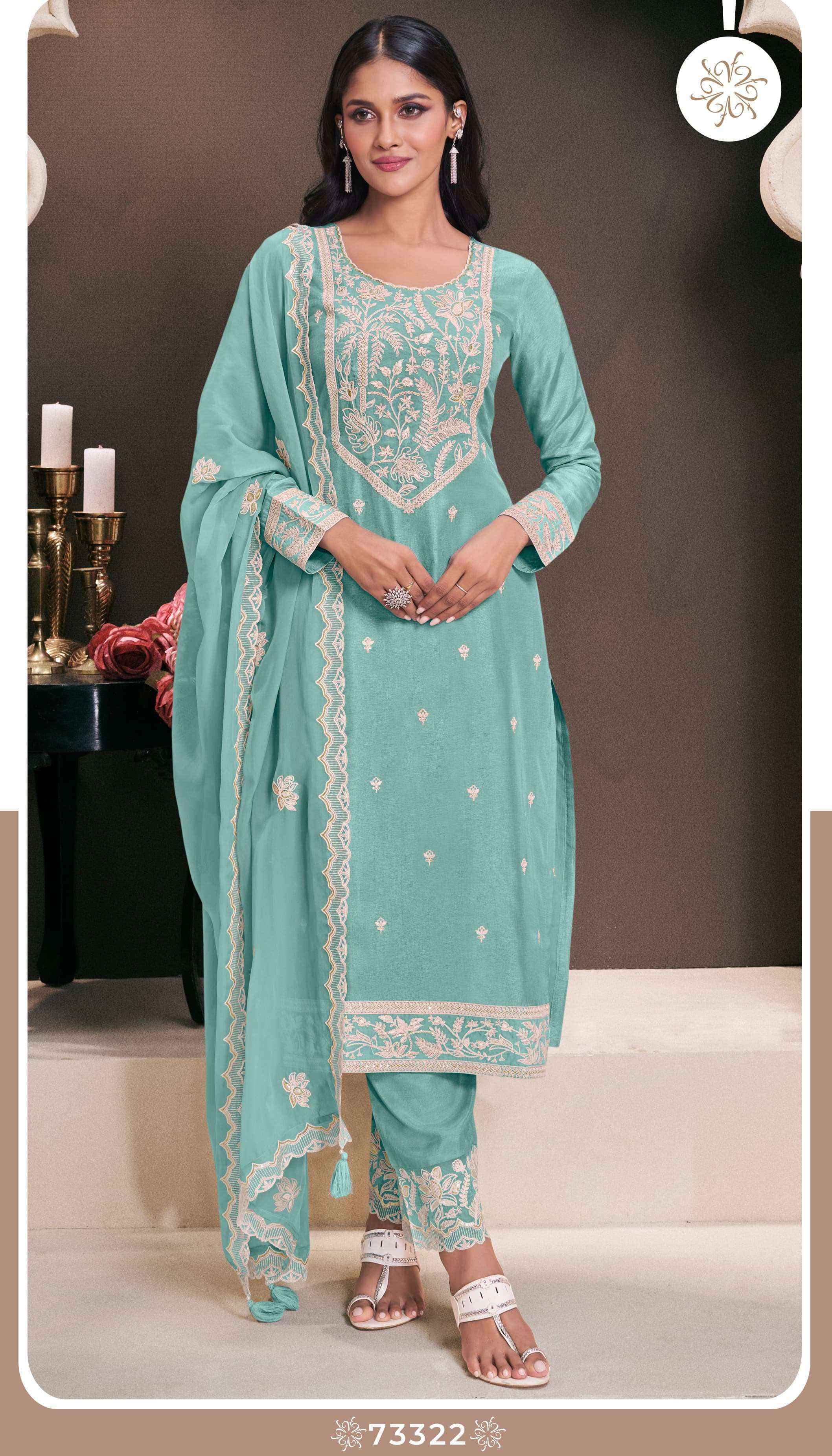 Vinay Fashion Kuleesh Indri Silk Dress Material (4 pcs Catalogue)