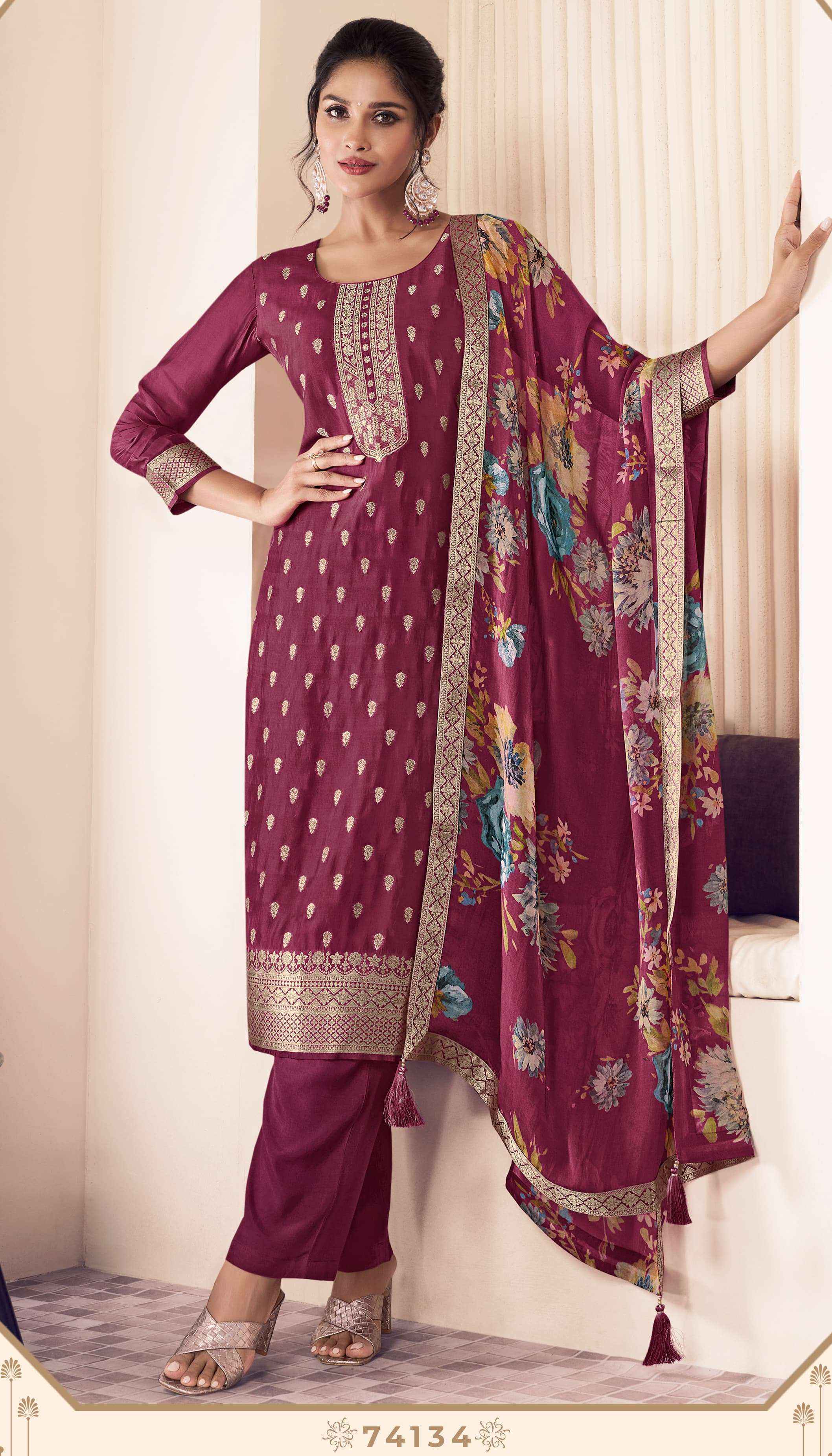 Vinay Fashion Kuleesh Noraa Vol-2 Silk Jacquard Dress Material (5 pcs Catalogue)