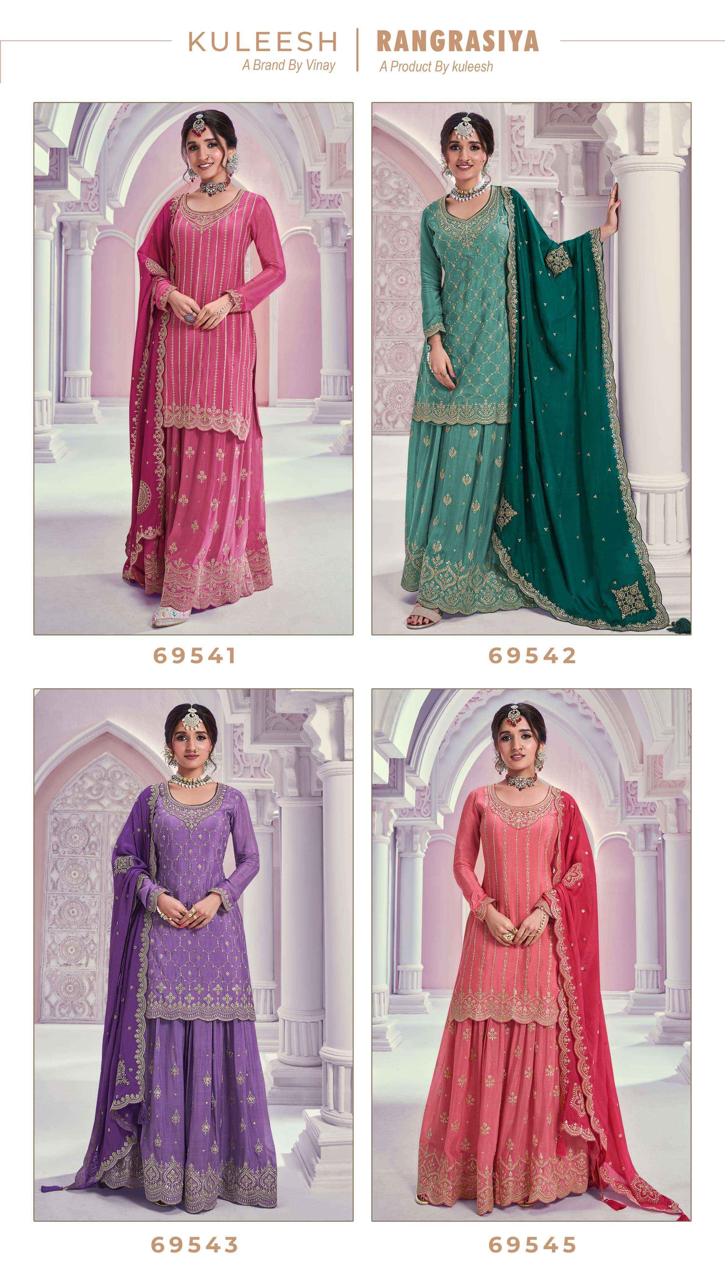Vinay Kuleesh Rangrasiya HitList Chinon Dress Material (4 pcs Catalogue)
