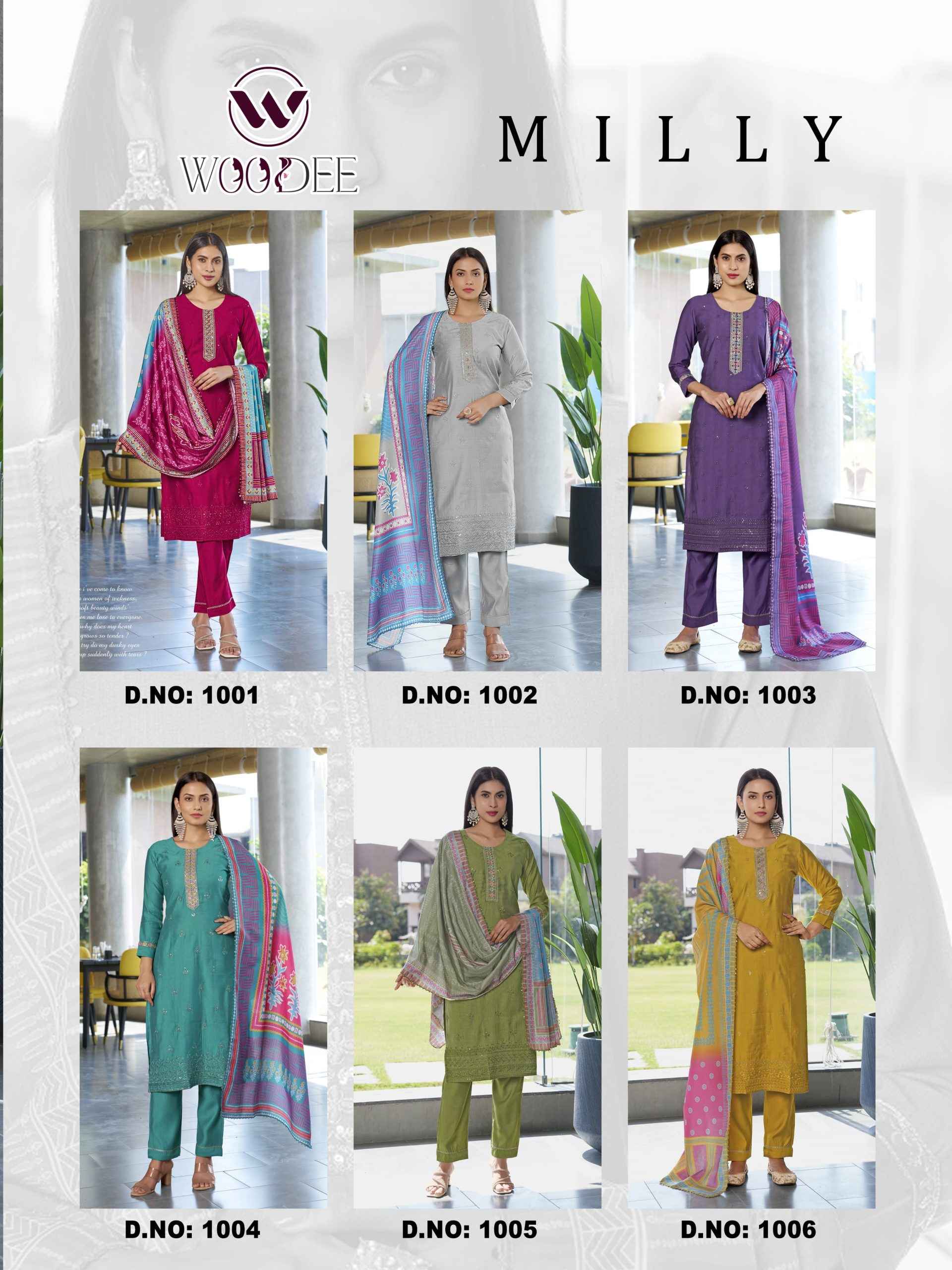 Woodee Milly Viscouse Kurti Combo 6 pcs Catalogue