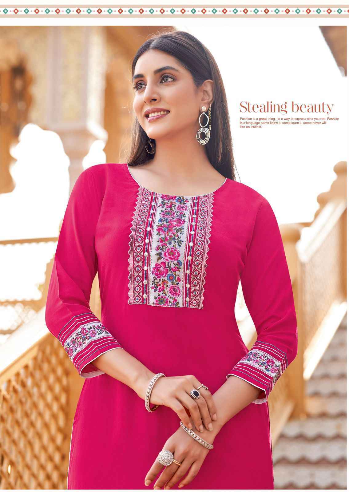 Wooglee Barbella Vol-13 Rayon Kurti (6 pcs Catalogue)