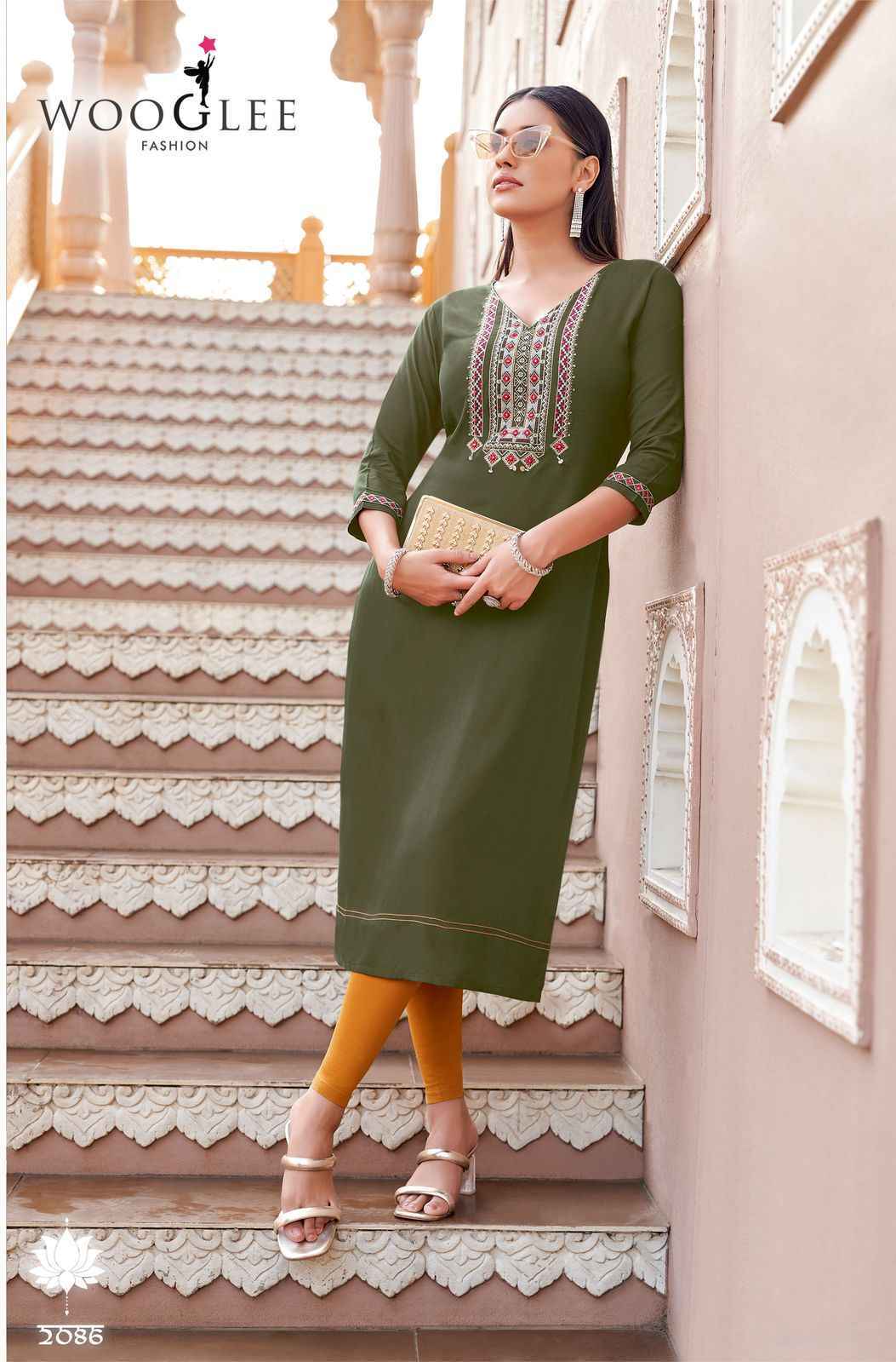 Wooglee Barbella Vol-13 Rayon Kurti (6 pcs Catalogue)