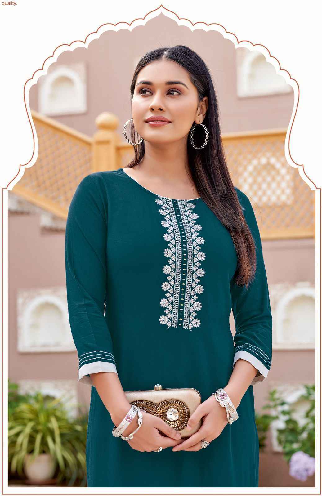 Wooglee Barbella Vol-13 Rayon Kurti (6 pcs Catalogue)