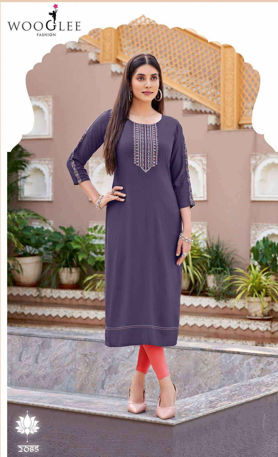 Wooglee Barbella Vol-13 Rayon Kurti (6 pcs Catalogue)