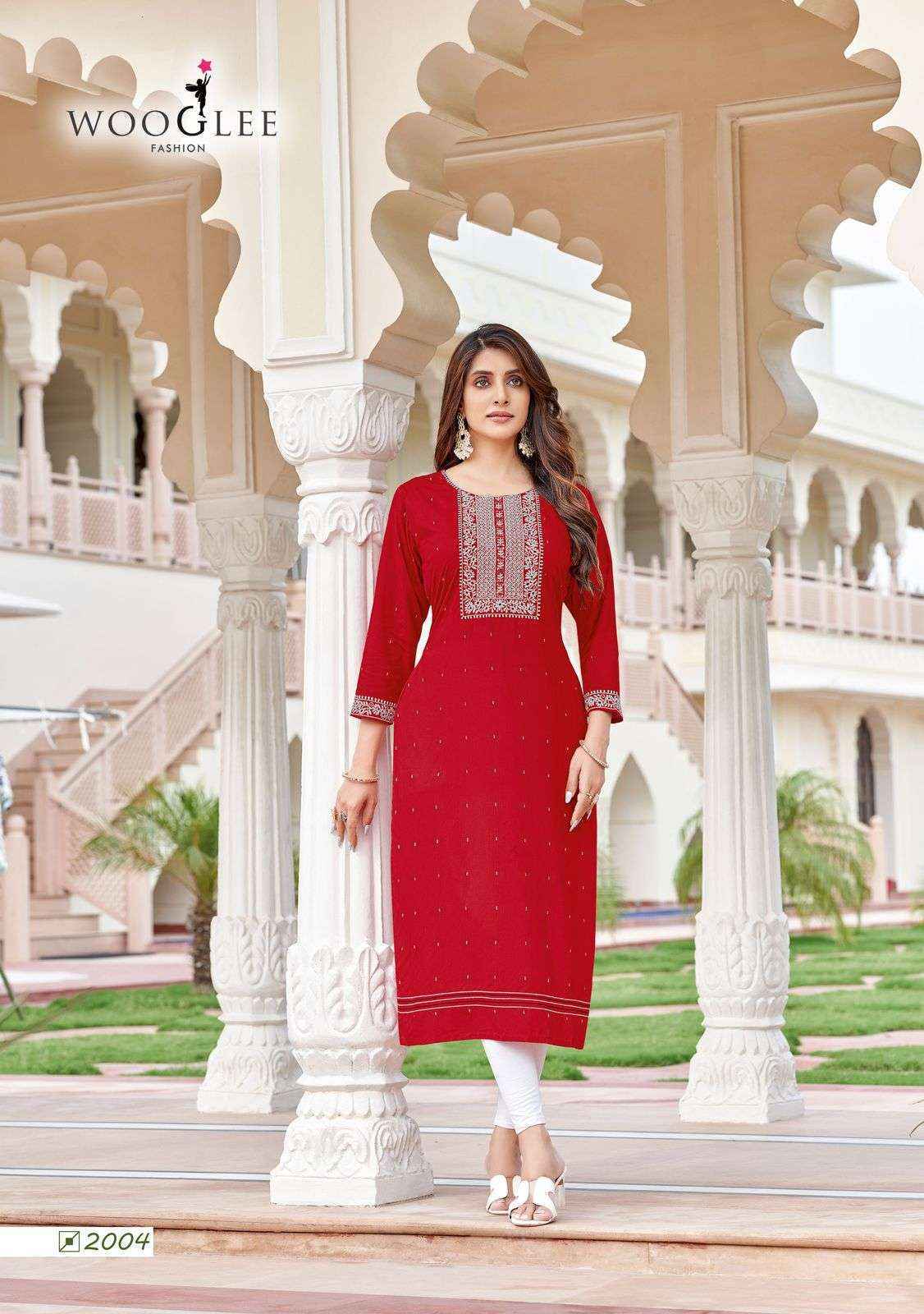 Wooglee Chitra Rayon Kurti (4 pcs Catalogue)